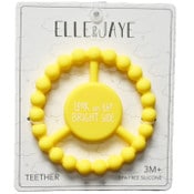Wholesale - 1pc Silicone Peace Teether - Yellow "Look On The Bright Side" C/P 100, UPC: 195010116442